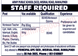Army Public School Rawalpindi Jobs